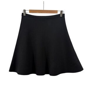 Theory Black Wool Blend Skater Skirt Size S